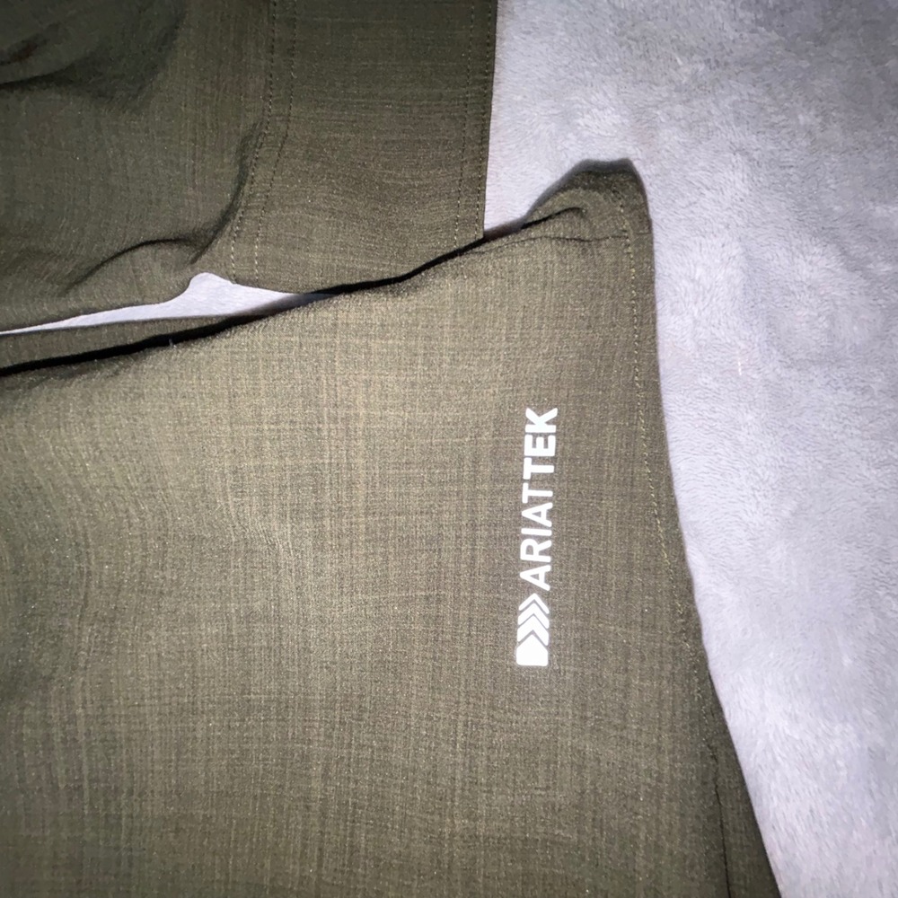Ariat Mens XXL AriatTEK Heat Series Long Sleeve Button Down Shirt Olive Green - Picture 8 of 15